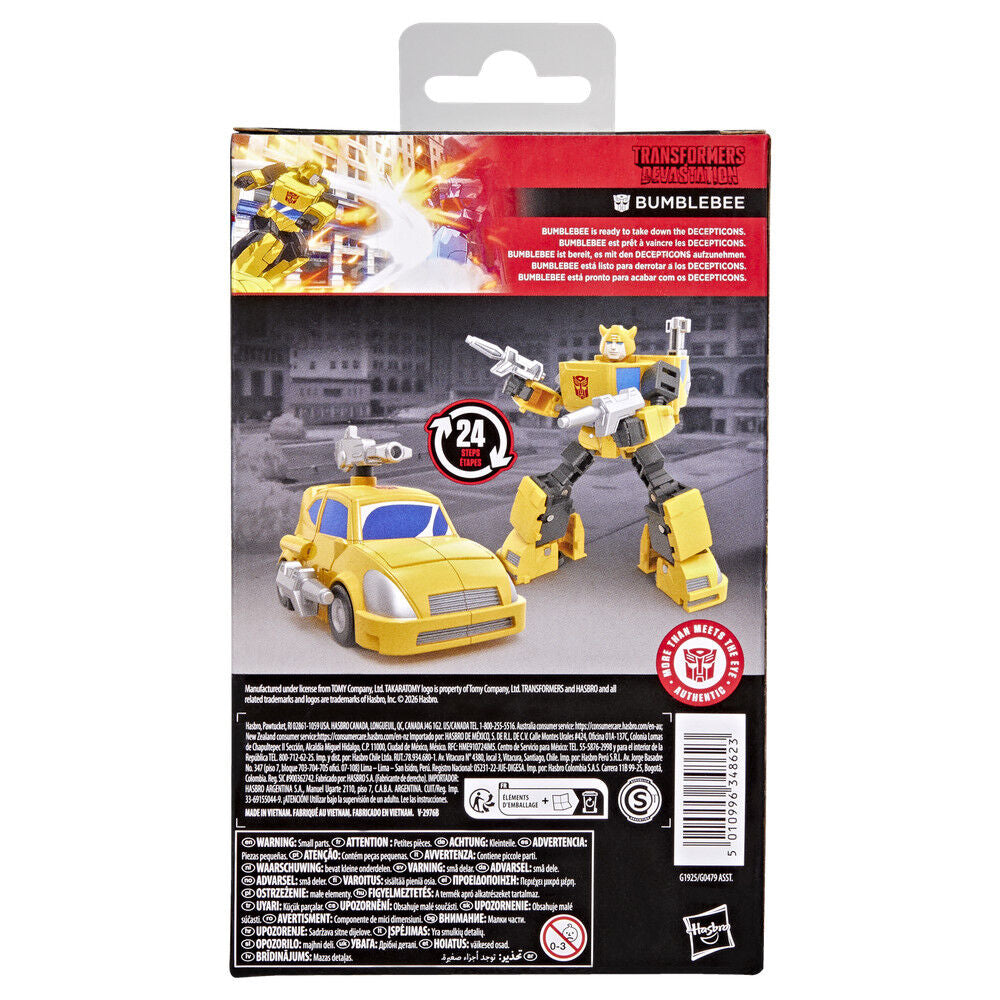 Figura articulada bumblebee clase deluxe transformers devastatión -  studio series 10 -5cm hasbro