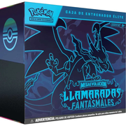 Estuche Entrenador Elite cartas Llamaradas Fantasmales Pokemon Latino