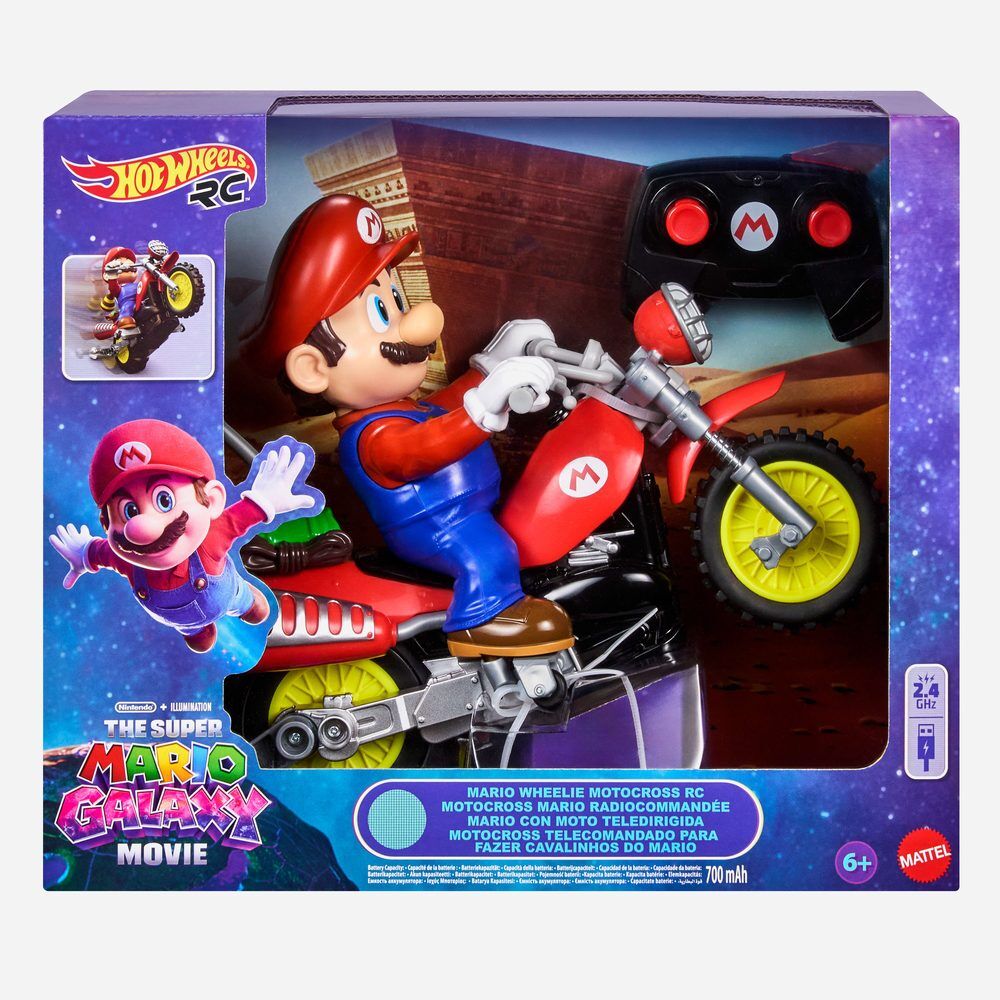 Super Mario Galaxy: la película Hot Wheels Vehículo Radiocontrol Mario Wheelie Motocross