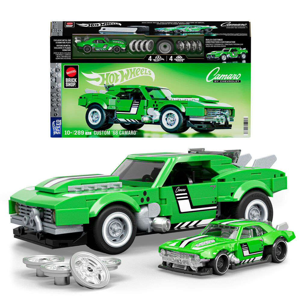 Mattel Brick Shop Kit de Construcción Hot Wheels Speed Series 1/32 Custom '68 Camaro