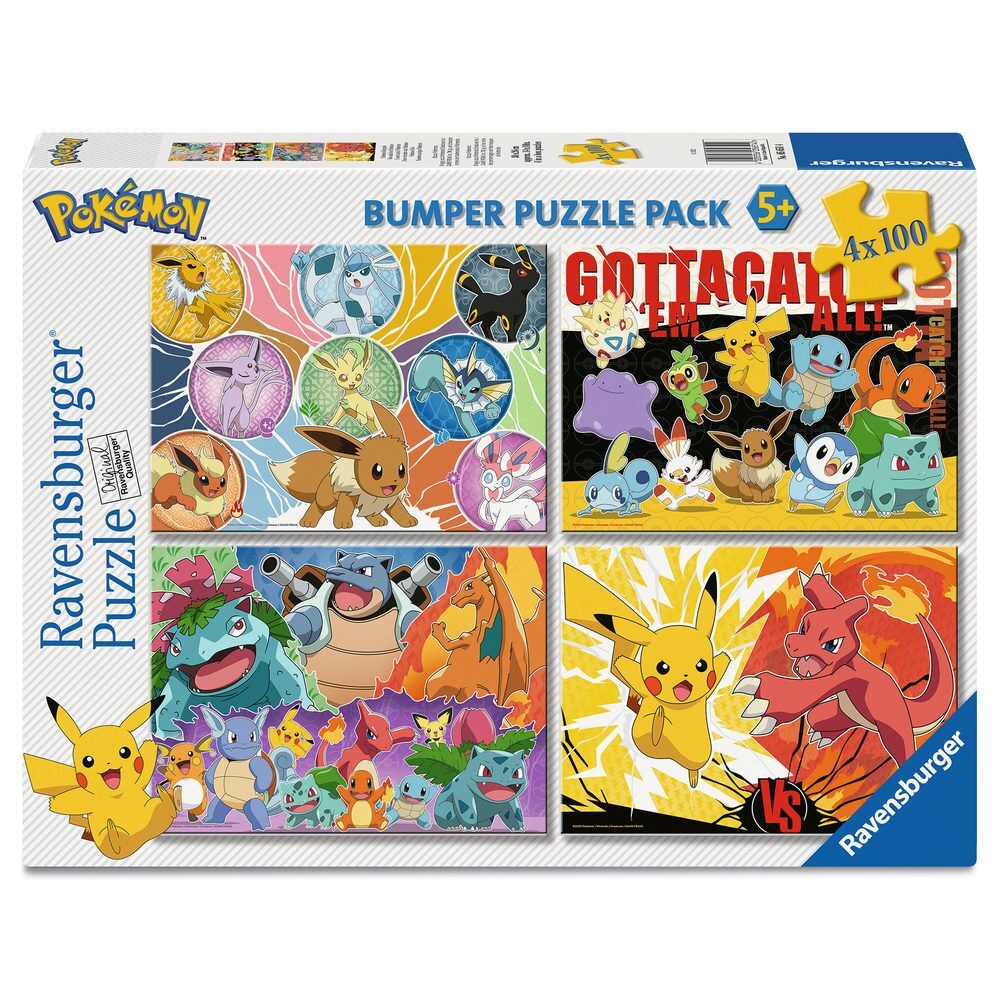 Puzzle Pokemon 4x100pzs Frikytopia