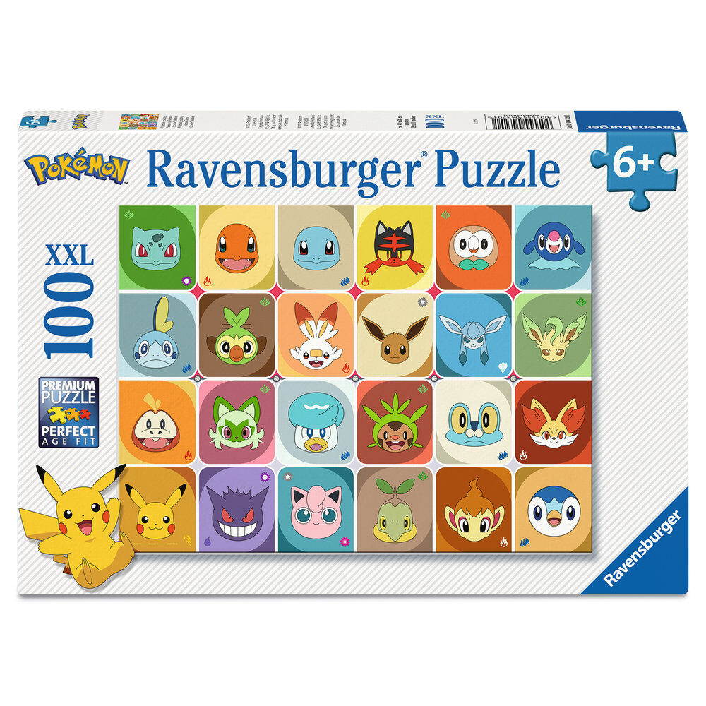 Pokémon Puzzle para niños Caras de Pokémon (100 Piezas XXL)