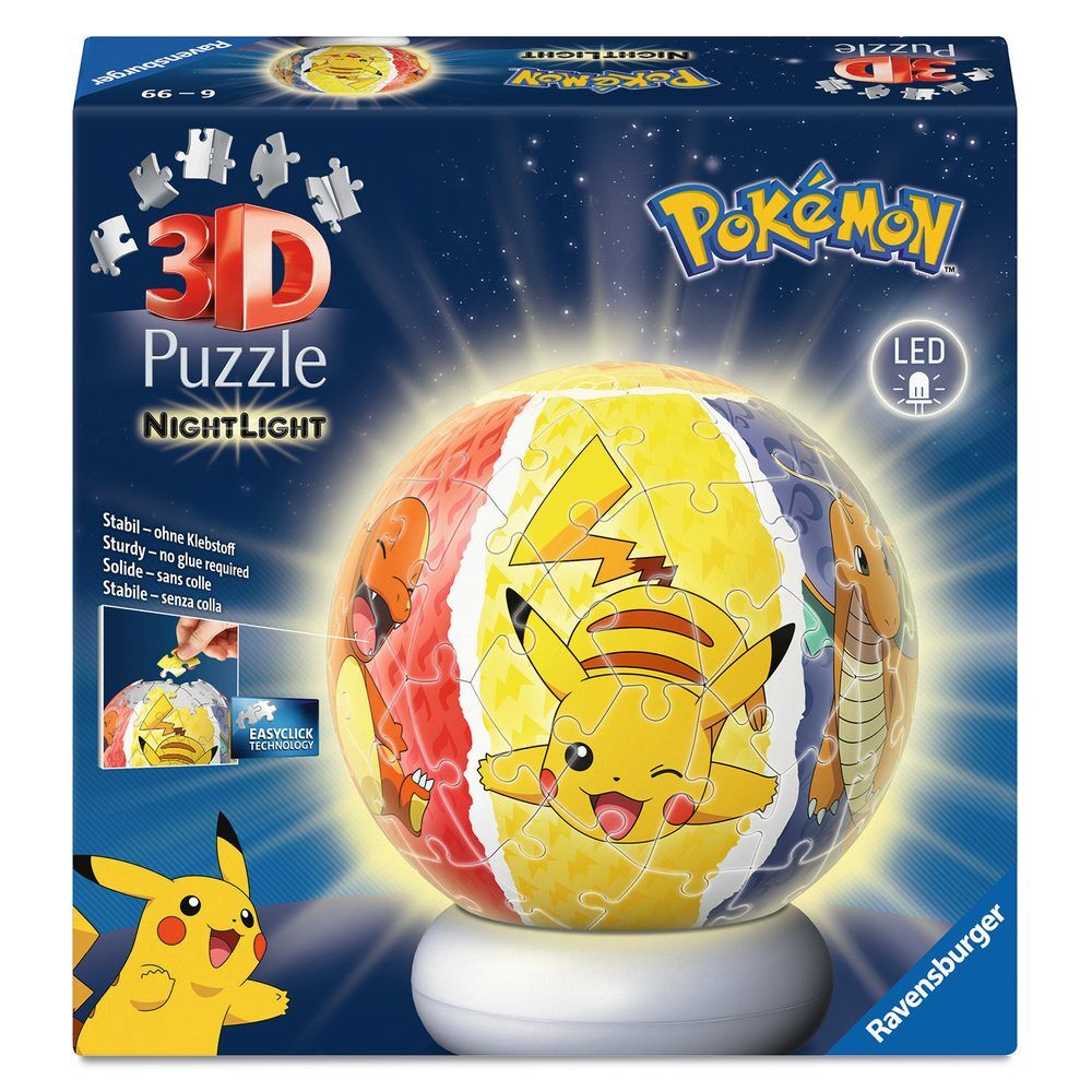 Pokémon 3D Puzzle Ball Luz de Noche (73 Piezas)