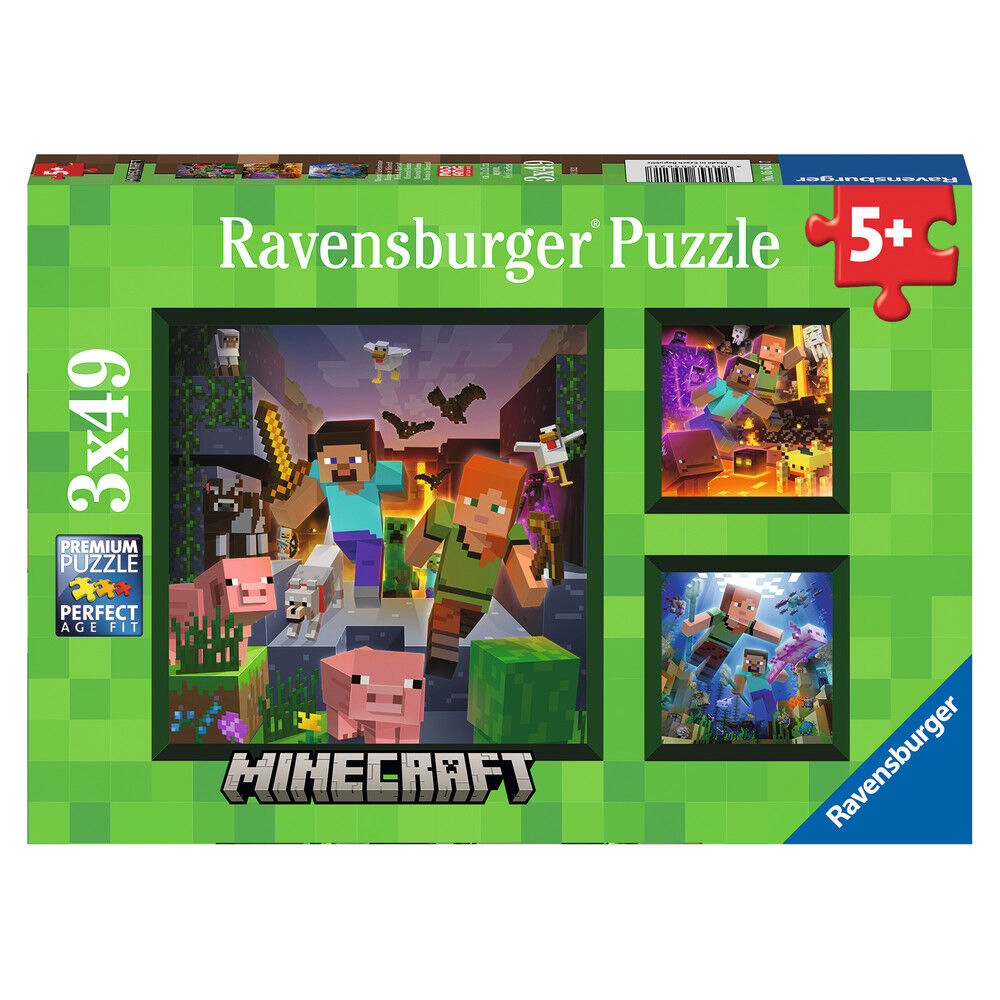 Puzzle Minecraft 3x49pzs Frikytopia
