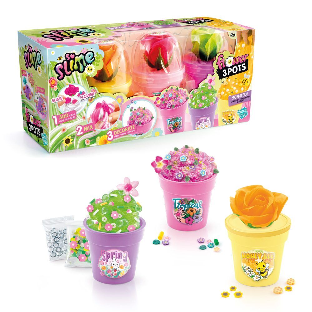 Set 3 macetas flores Slime Flower Frikytopia