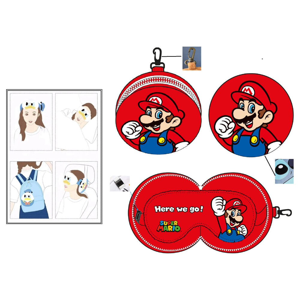Cojin viaje antifaz Super Mario Bros Frikytopia