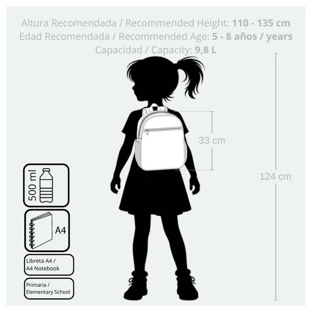 Mochila Happy To Be Me Minnie Disney 33cm adaptable