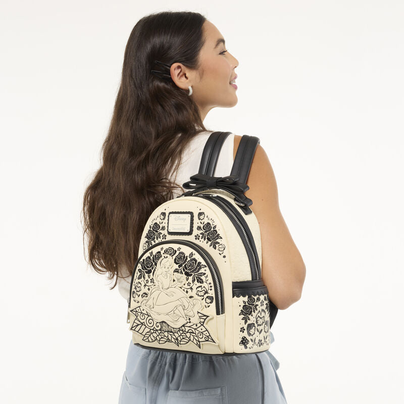 Alice in Wonderland Embroidered Floral Mini Backpack