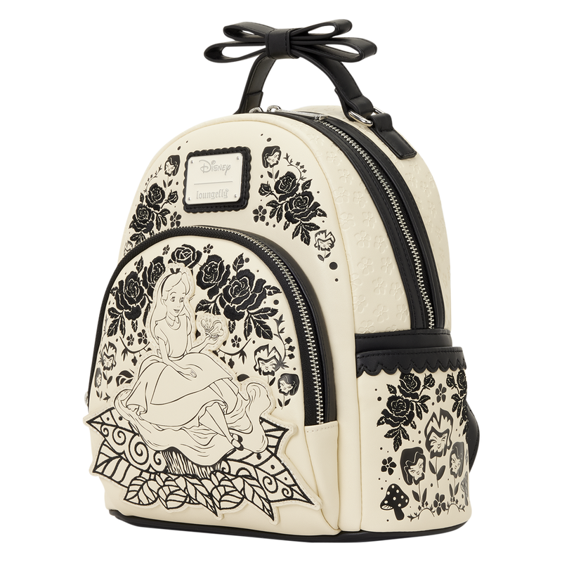 Alice in Wonderland Embroidered Floral Mini Backpack