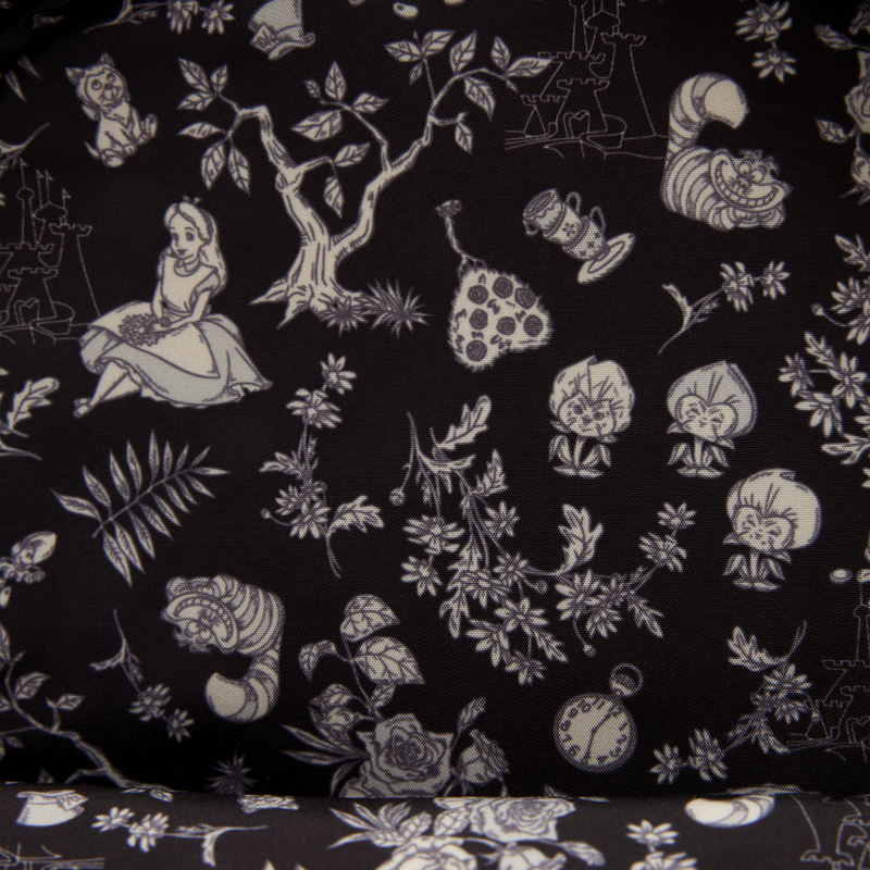 Alice in Wonderland Embroidered Floral Mini Backpack