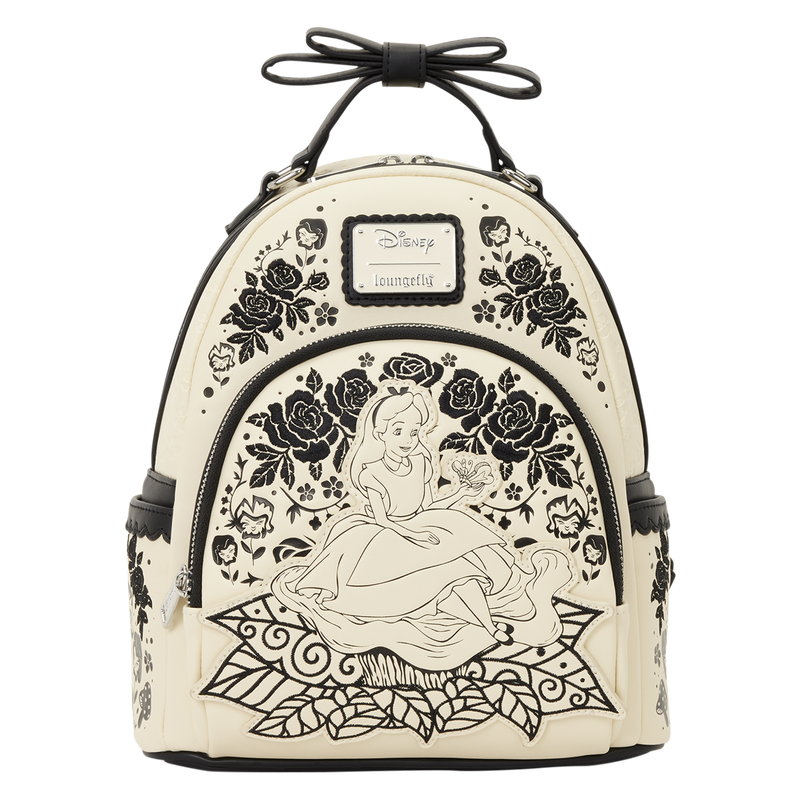 Alice in Wonderland Embroidered Floral Mini Backpack