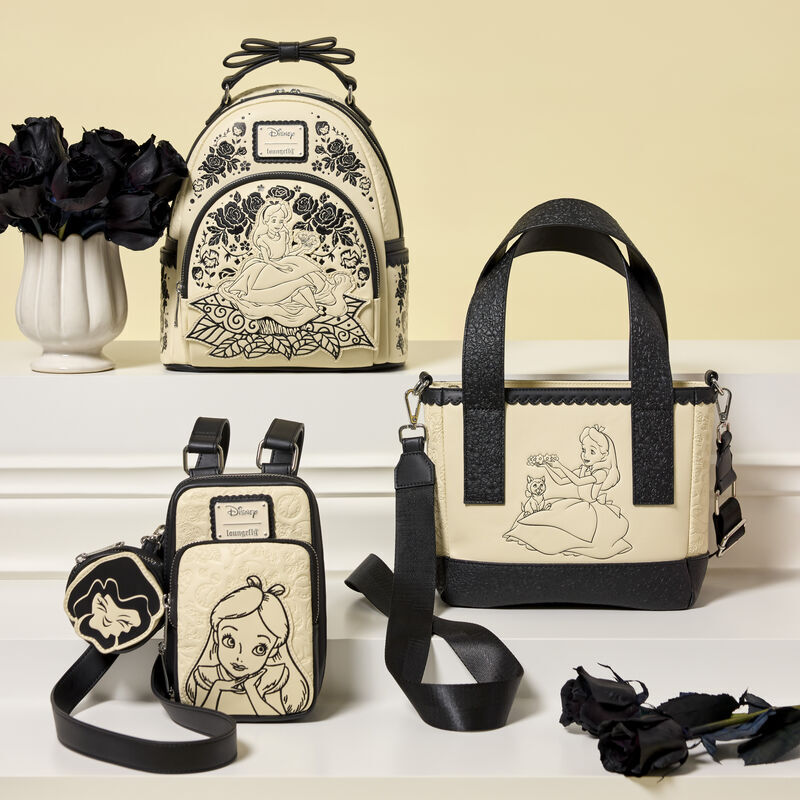Alice in Wonderland Embroidered Floral Mini Backpack
