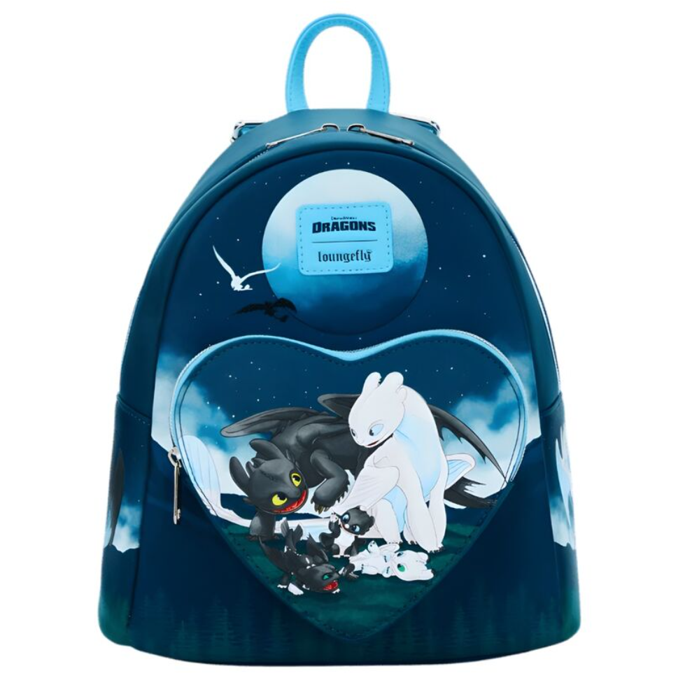 Mochila Toothless And Light Fury Scene Como Entrenar A Tu Dragon Loungefly 26cm