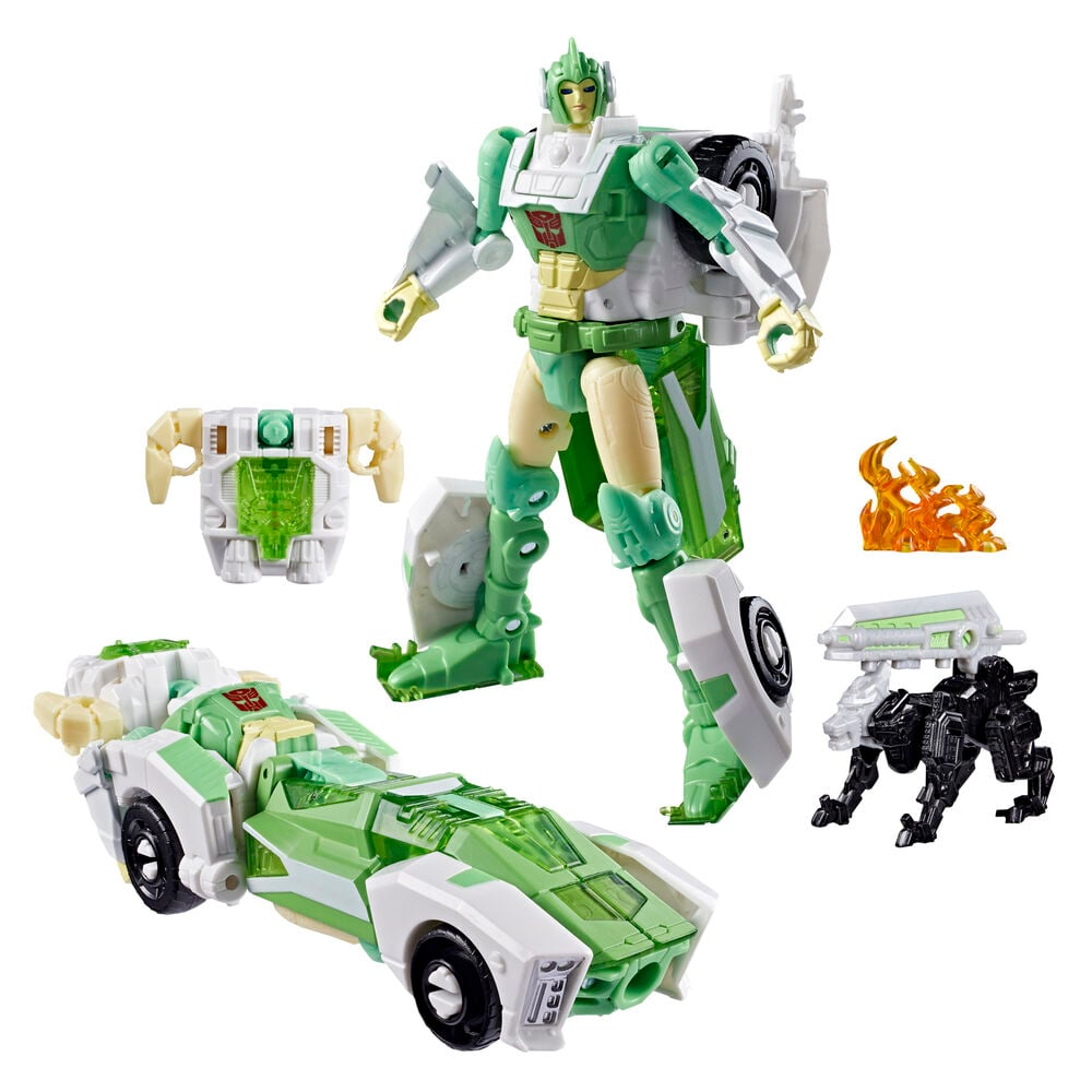 Transformers Generations War for Cybertron: Siege Deluxe Class Figura WFC-S15 Autobot Greenlight & Battle Masters Dazzlestrike 14 cm