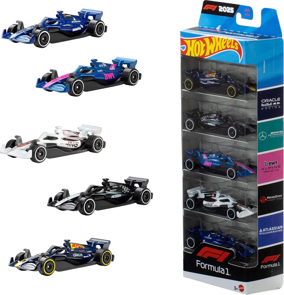 Blister 5 coches F1 Hot Wheels Frikytopia