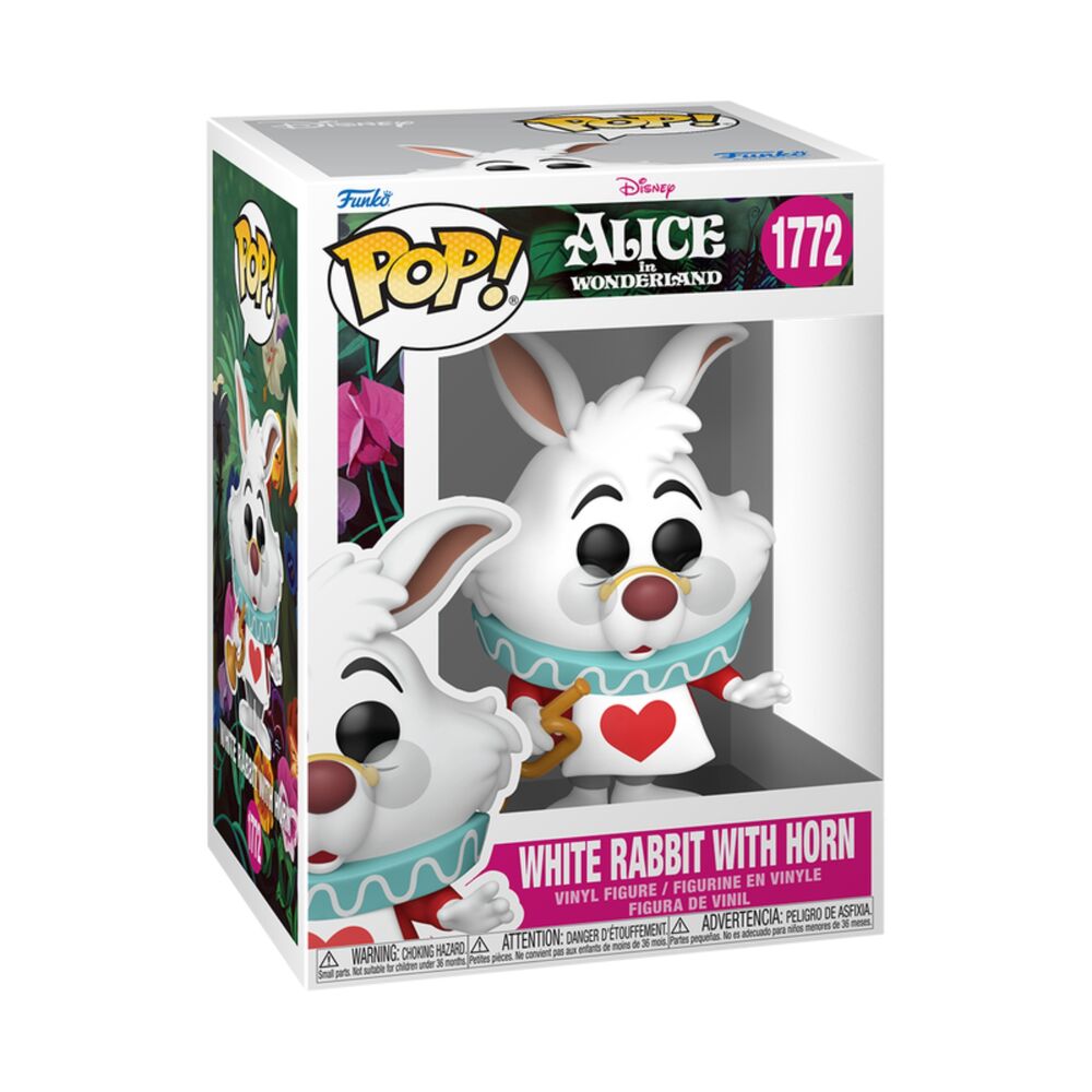 Alicia en el país de las maravillas Figura POP! Vinyl White Rabbit with Horn 9 cm