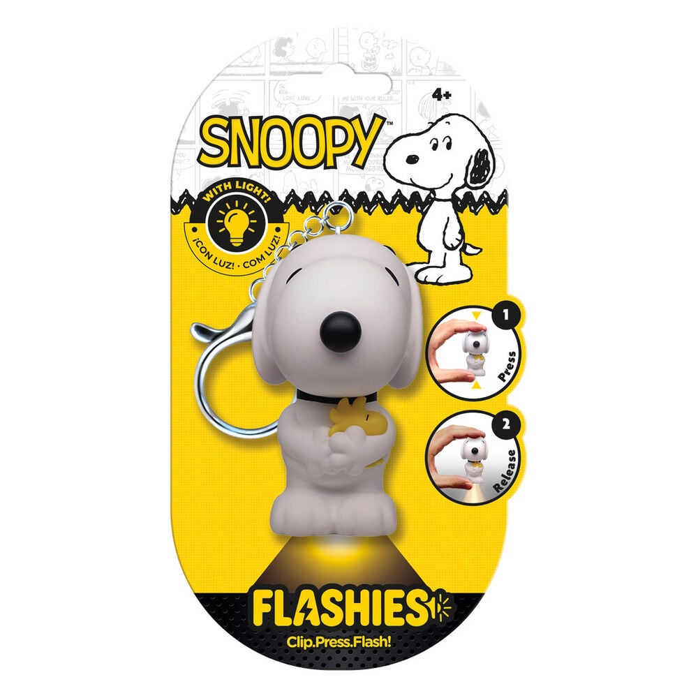Llavero figura 3D con luz Snoopy Peanuts Flashies Frikytopia