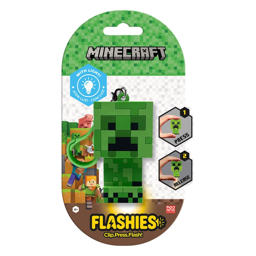 Llavero figura 3D con luz Minecraft Flashies Frikytopia