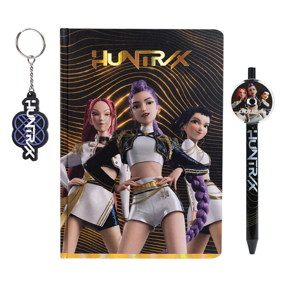 Cuaderno + boligrafo + llavero K-Pop Demon Hunters