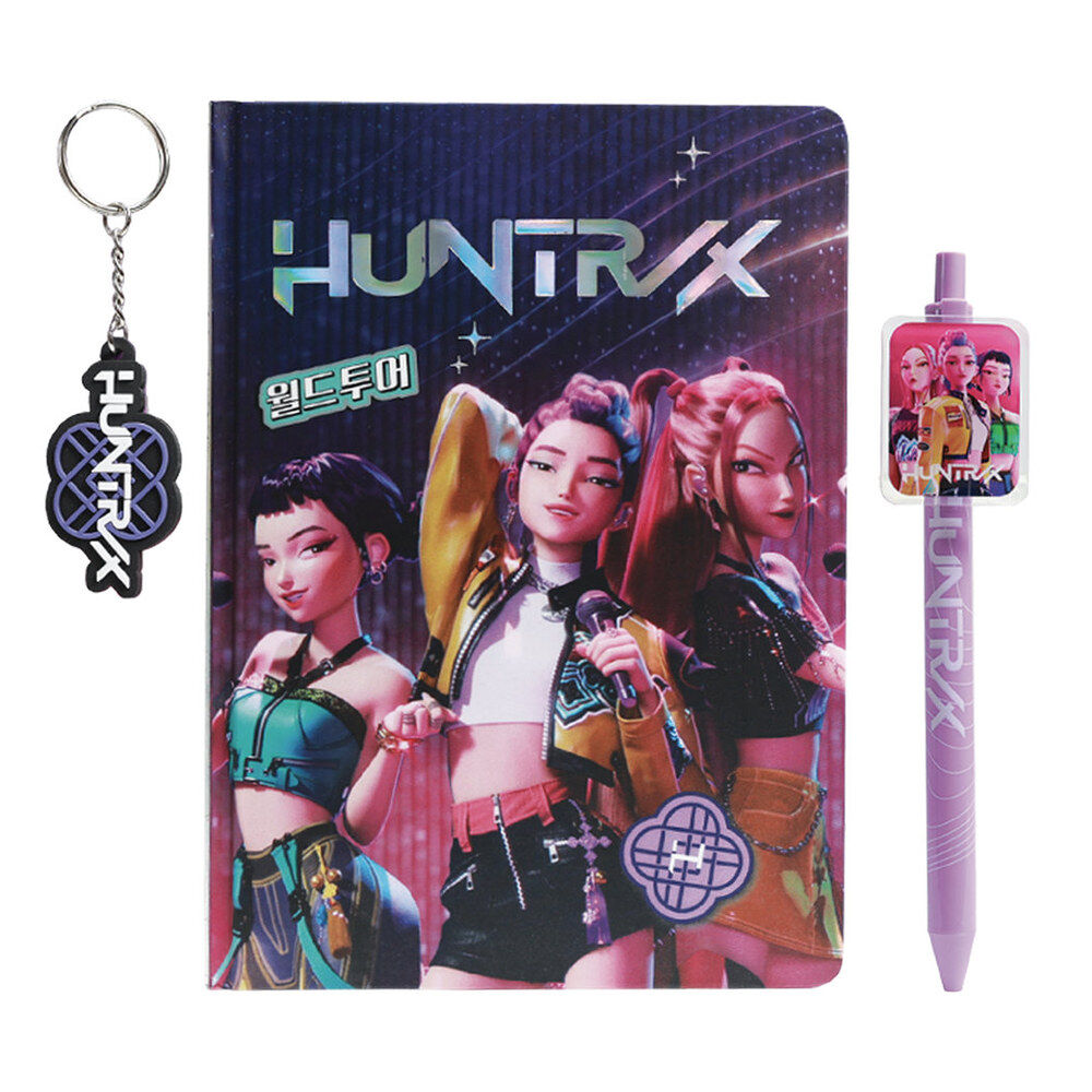 Cuaderno + boligrafo + llavero K-Pop Demon Hunters