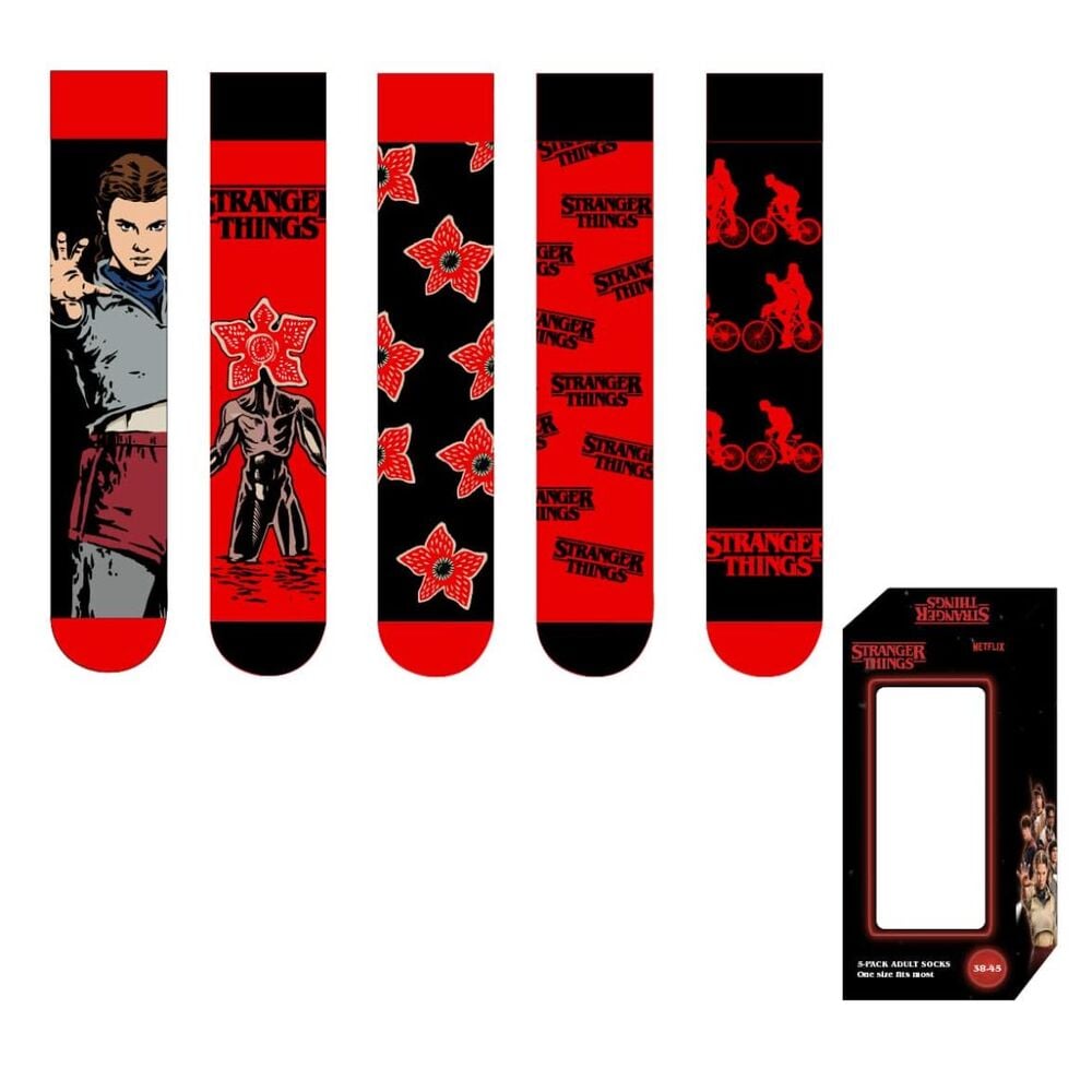 Set 5 calcetines Stranger Things surtido Frikytopia