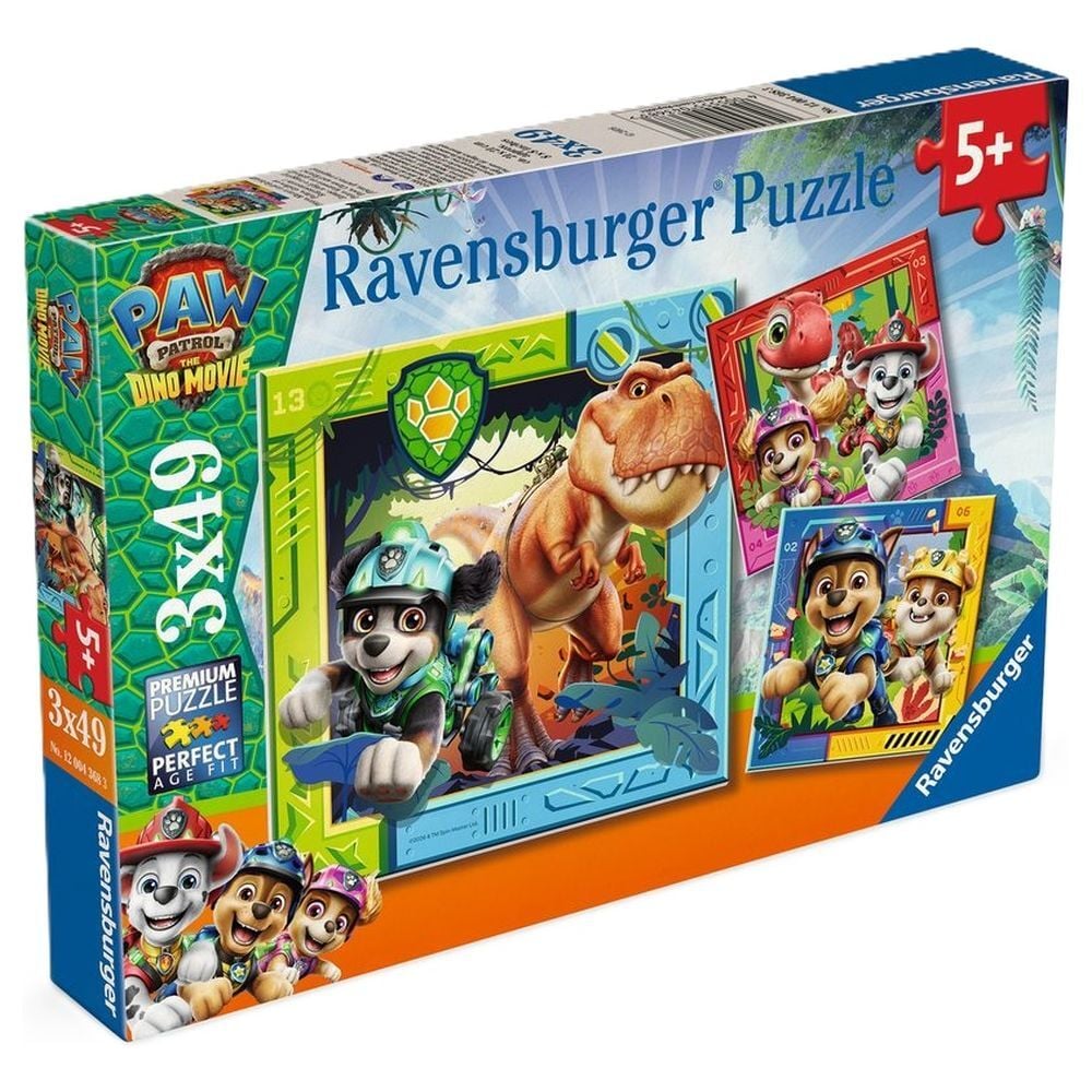 Puzzle Dino Movie Patrulla Canina Paw Patrol 3x49pzs