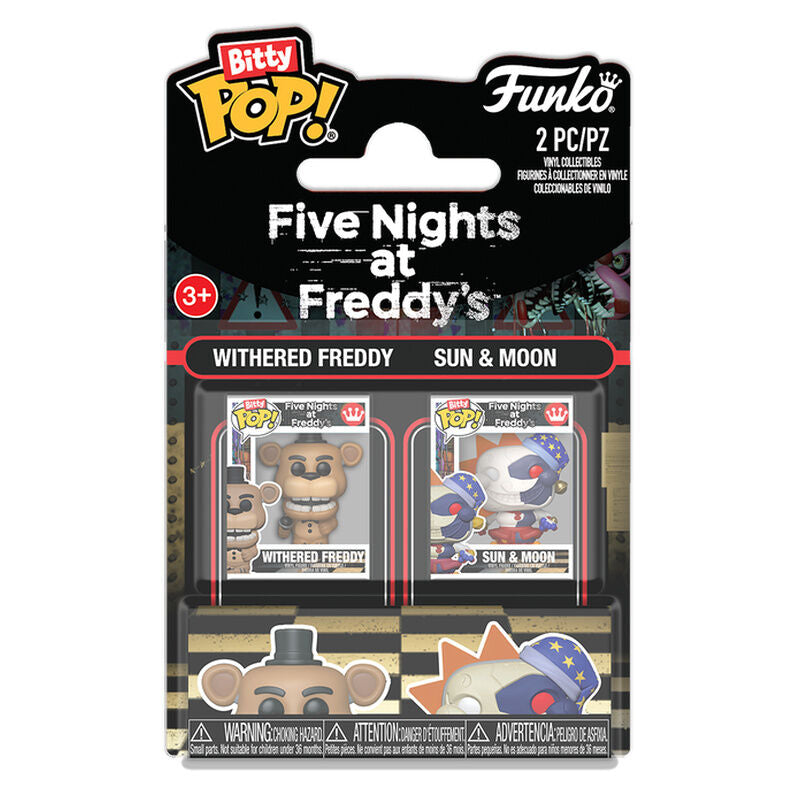 Five Nights at Freddy's Pack de 2 Figuras Bitty POP! Vinyl Withered Freddy & Sun & Moon 2 cm