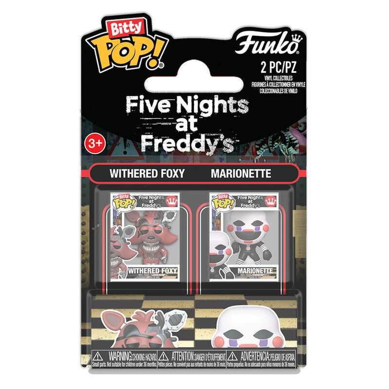 Five Nights at Freddy's Pack de 2 Figuras Bitty POP! Vinyl Withered Foxy & Marionette 2 cm