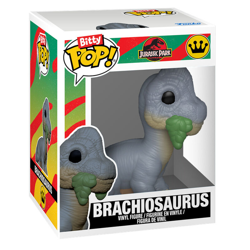 Jurassic Park Pack de 2 Figuras Bitty POP! Vinyl Velociraptor & Brachiosaurus 2 cm