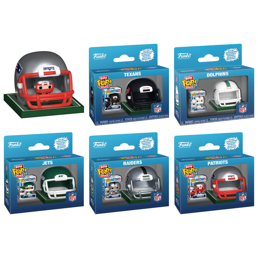 NFL Bitty POP! Helmets Vinyl Figures AFC Series 1 Surtido (12)