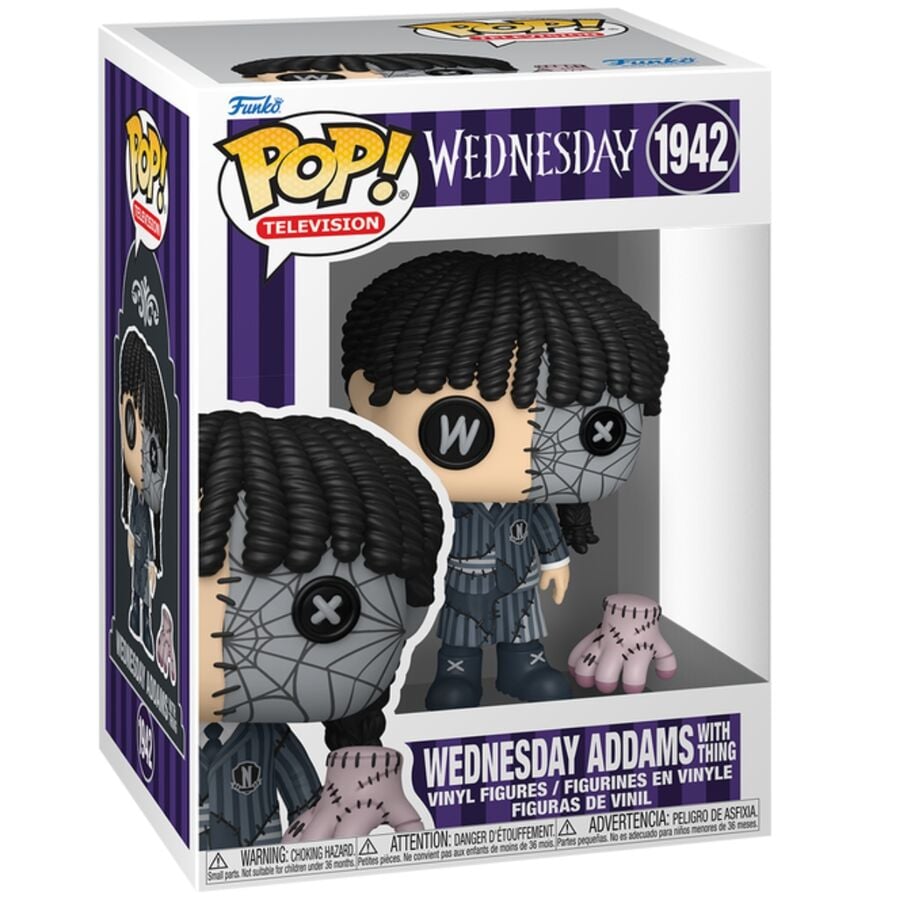 Wednesday POP! Televison Vinyl Figura Patchwork: Wednesday with Thing 9 cm
