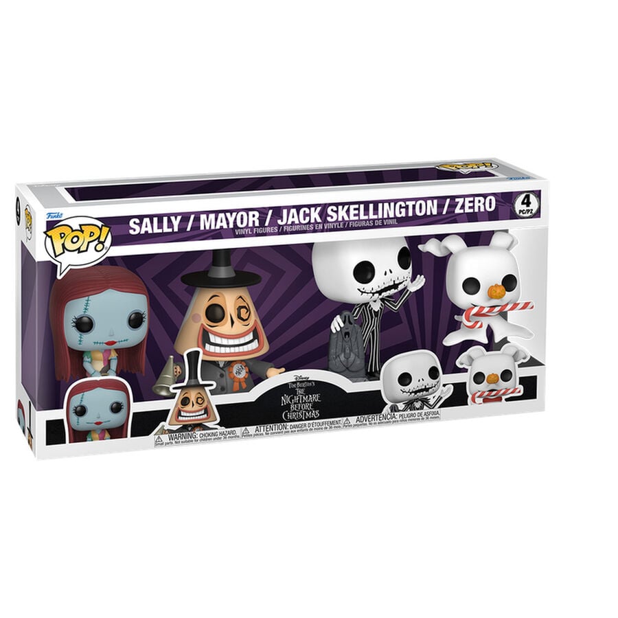 Blister 4 figuras POP Disney Pesadilla Antes de Navidad Frikytopia