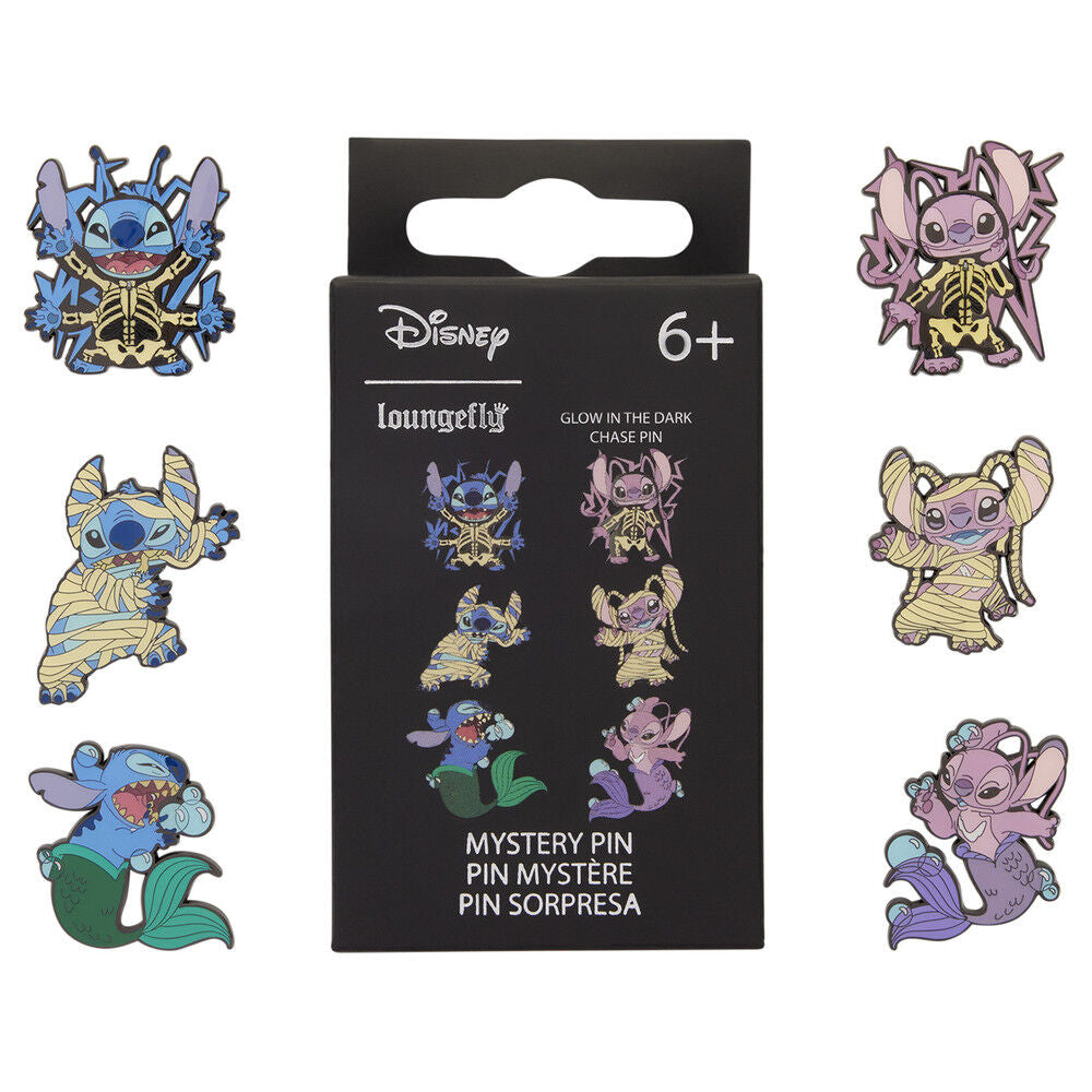 Lilo & Stitch by Loungefly Chapas esmaltadas Stitch & Angel Halloween Costumes Blind Expositor (12)