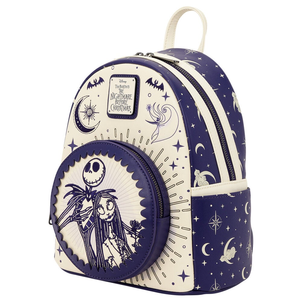 Mochila Jack Skellington & Sally Cielo Nocturno Pesadilla Antes de Navidad Disney Loungefly 26cm