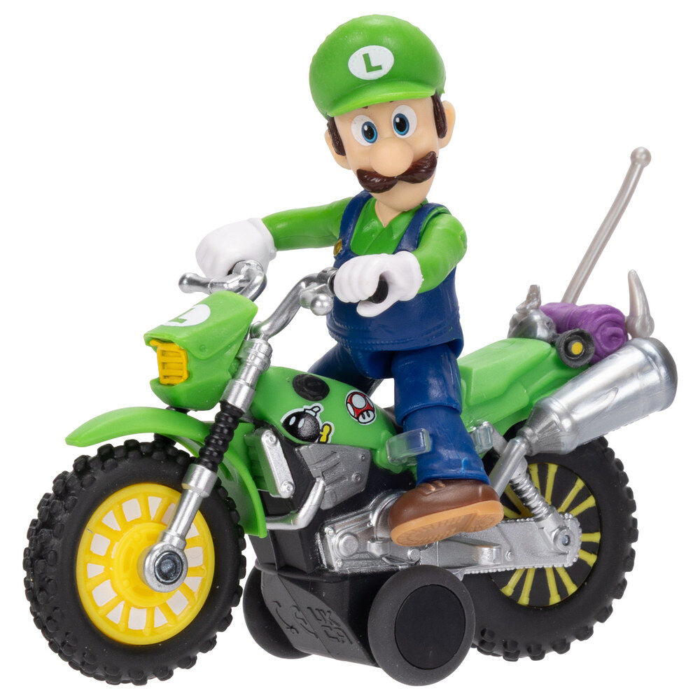 Super Mario Galaxy: la película Figura con Motocicleta de Retroceso Luigi 6 cm