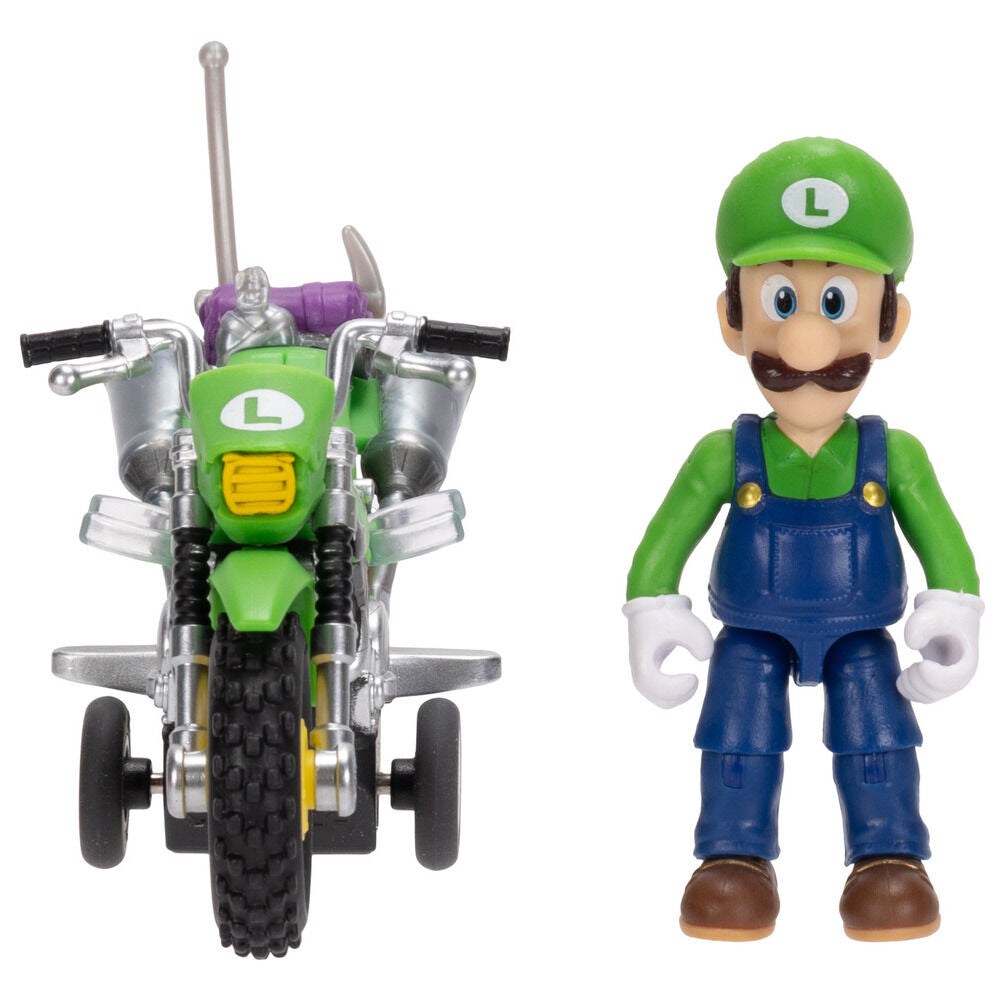 Super Mario Galaxy: la película Figura con Motocicleta de Retroceso Luigi 6 cm