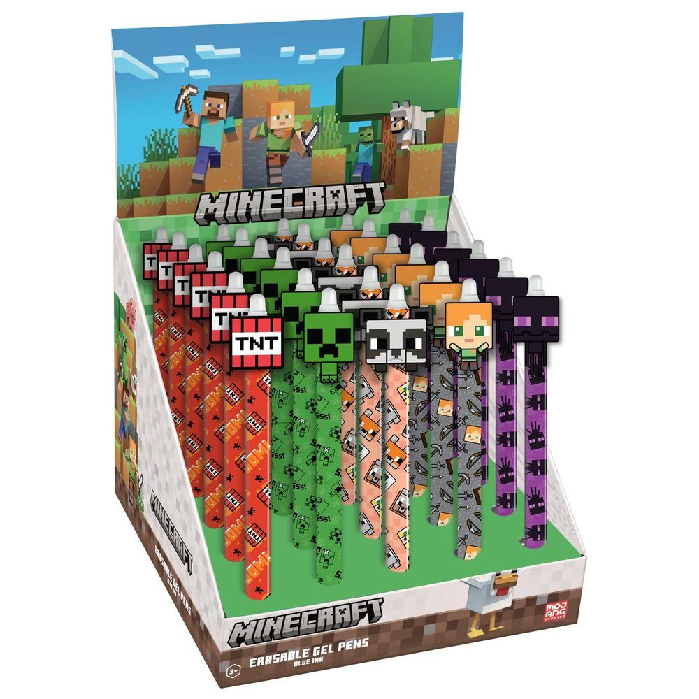 Minecraft Bolígrafo de gel borrable Characters Expositor (30)