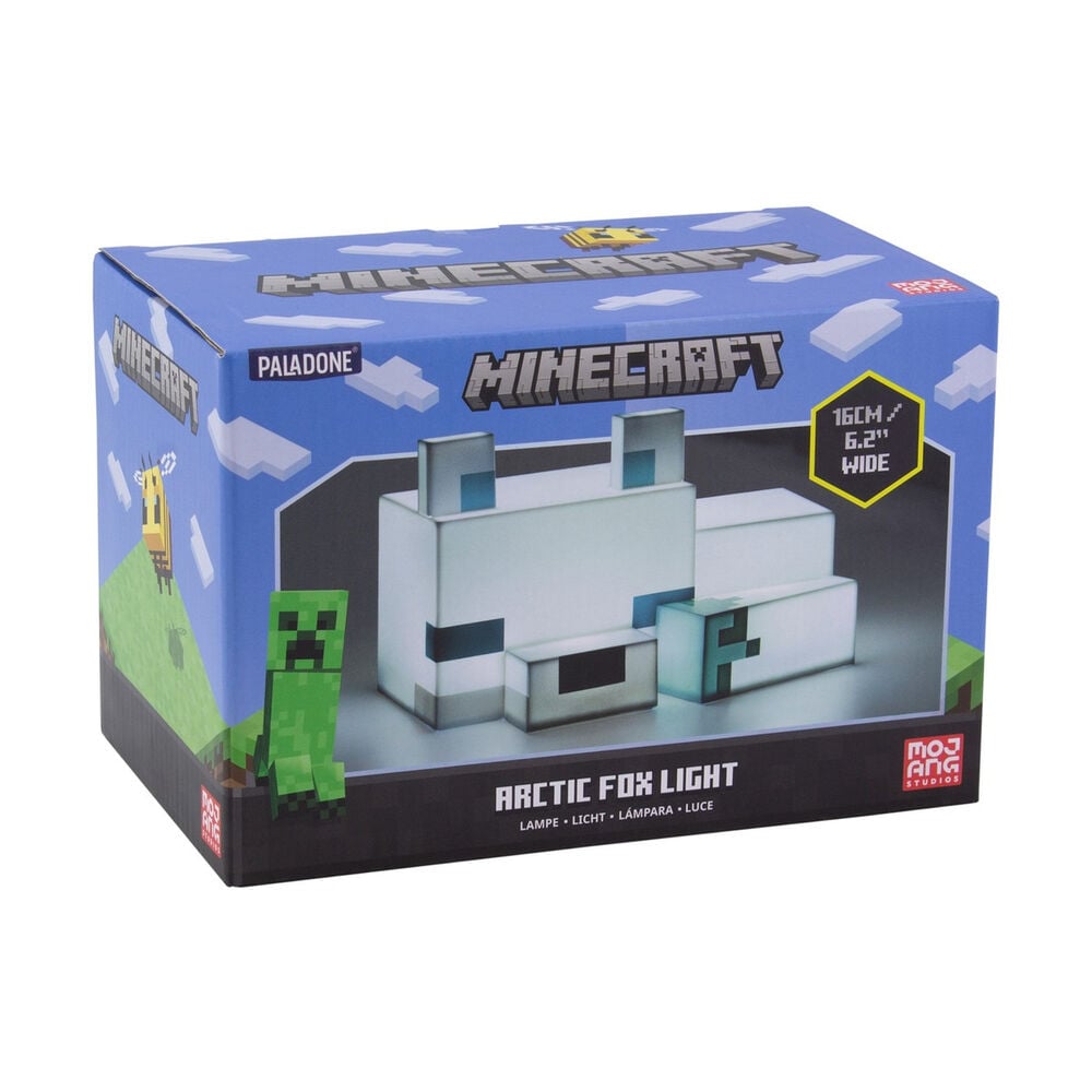 Lampara nocturna 3D Zorro Artico Minecraft Frikytopia