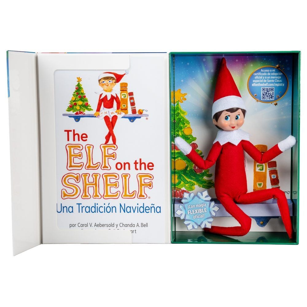 Set Cuento + Muñeca Elfa Niña articulada The Elf On the Shelf español Frikytopia