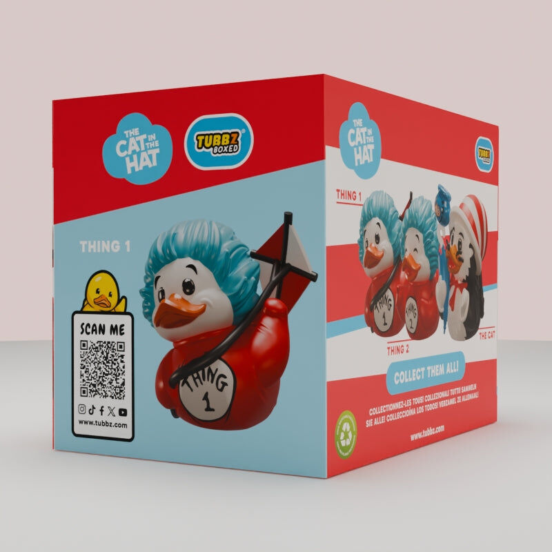 El gato en el sombrero Day Tubbz Figura PVC Thing 1 Boxed Edition 10 cm
