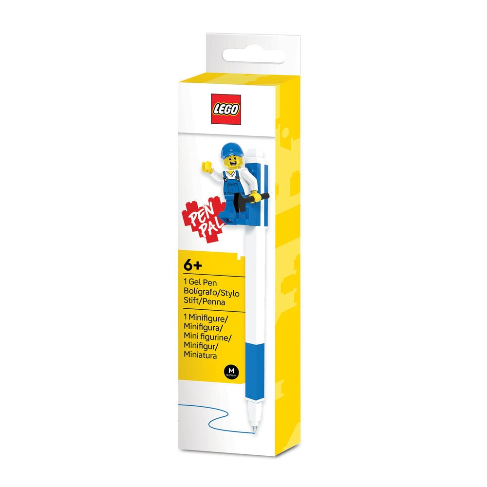 Boligrafo azul gel con minifigura Lego Frikytopia