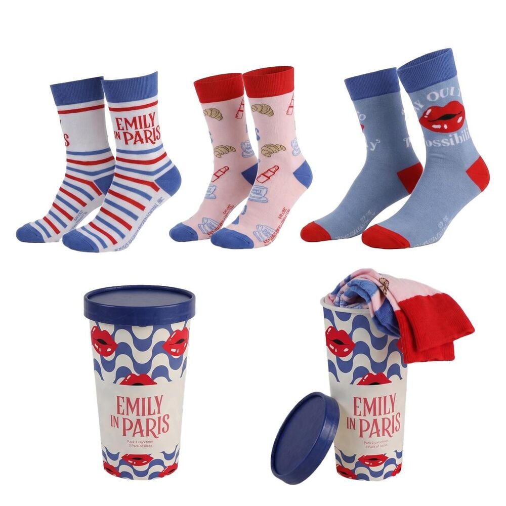 Set 3 pares calcetines Emily en Paris adulto surtido
