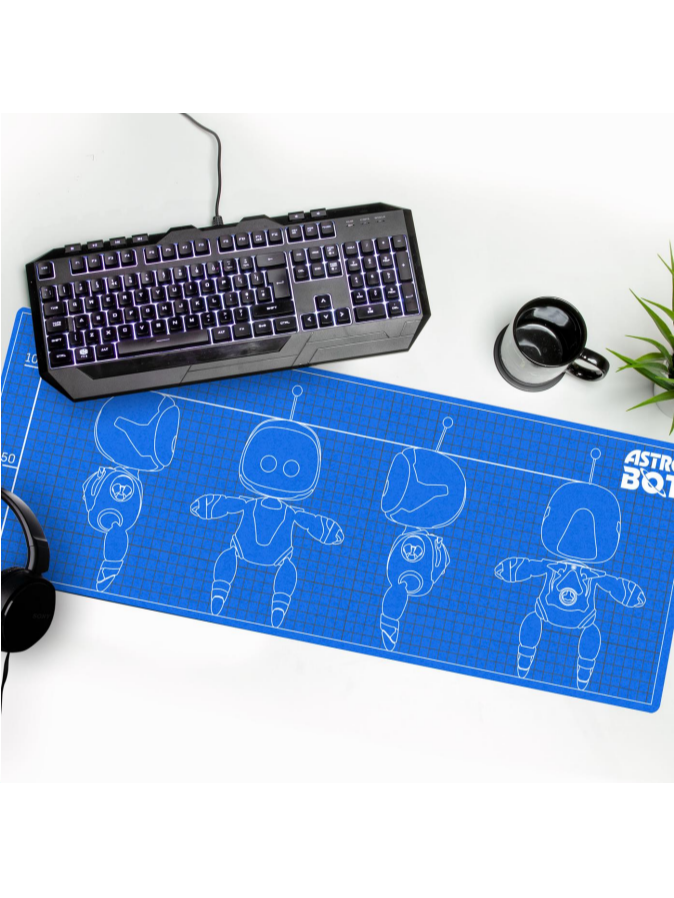 Astro Bot recubierto bajo las manos
