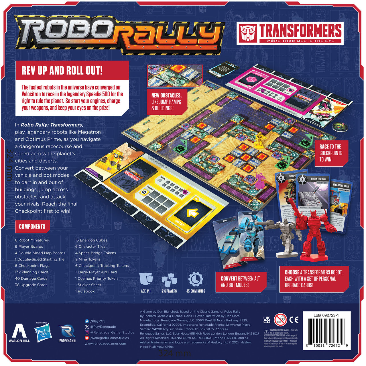 Avalon Hill juego de mesa Robo Rally Transformers *Edición Inglés*