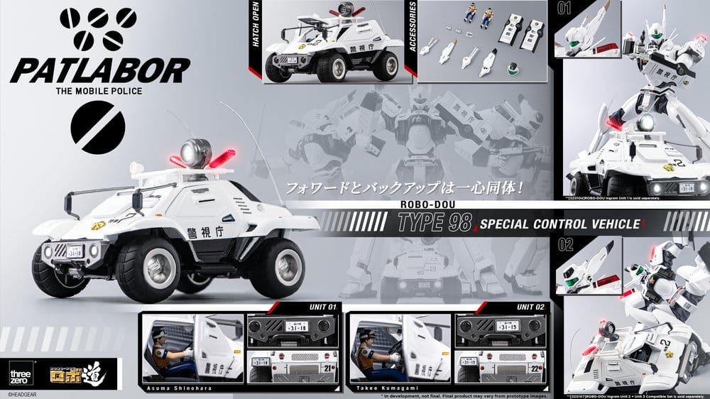 Mobile Police Patlabor ROBO-DOU Tipo 98 Vehículo de control especial 10 cm