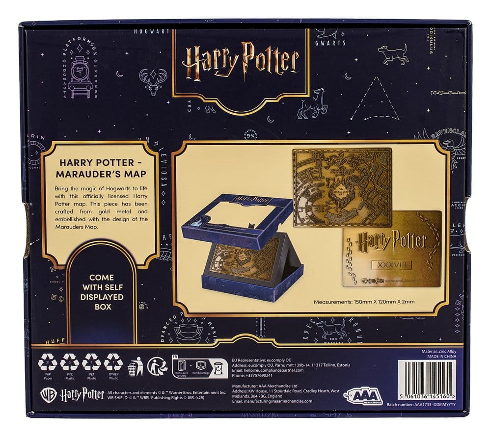 Harry Potter Réplica Marauder's Map Metal Map 15 cm