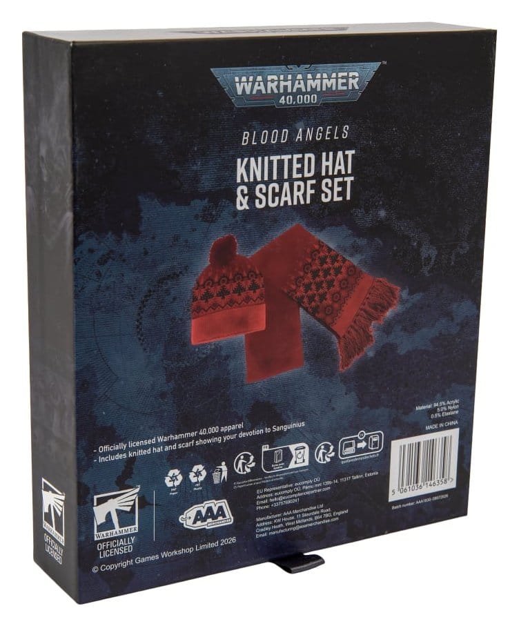 Warhammer 40,000 Set de Gorro y Bufanda de Punto Blood Angels 27 cm