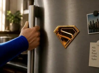 Superman Réplica de escudo dorado Imán