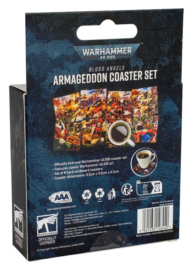 Warhammer 40,000 Set de posavasos Blood Angels Armageddon 15 cm