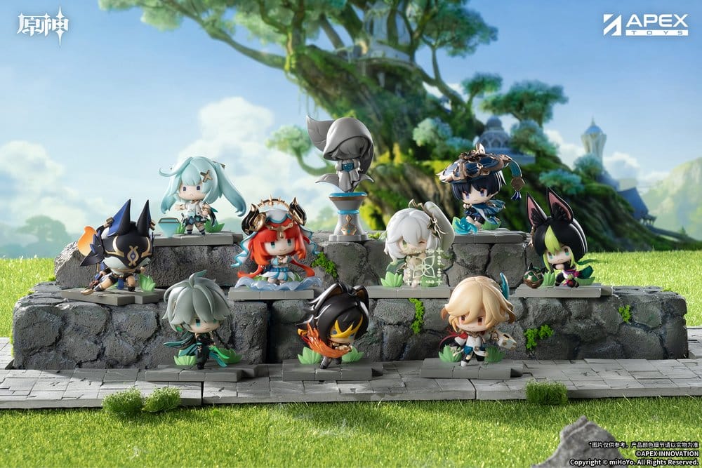 Genshin Impact Senjou no Eishi Figuras Mini sumeru Version Blind Box Expositor (9) Frikytopia